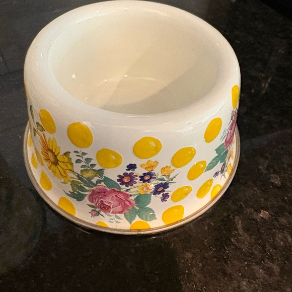 MacKenzie-Childs Other - MacKenzie-Childs Buttercup Floral Yellow Dot Cat Bowl